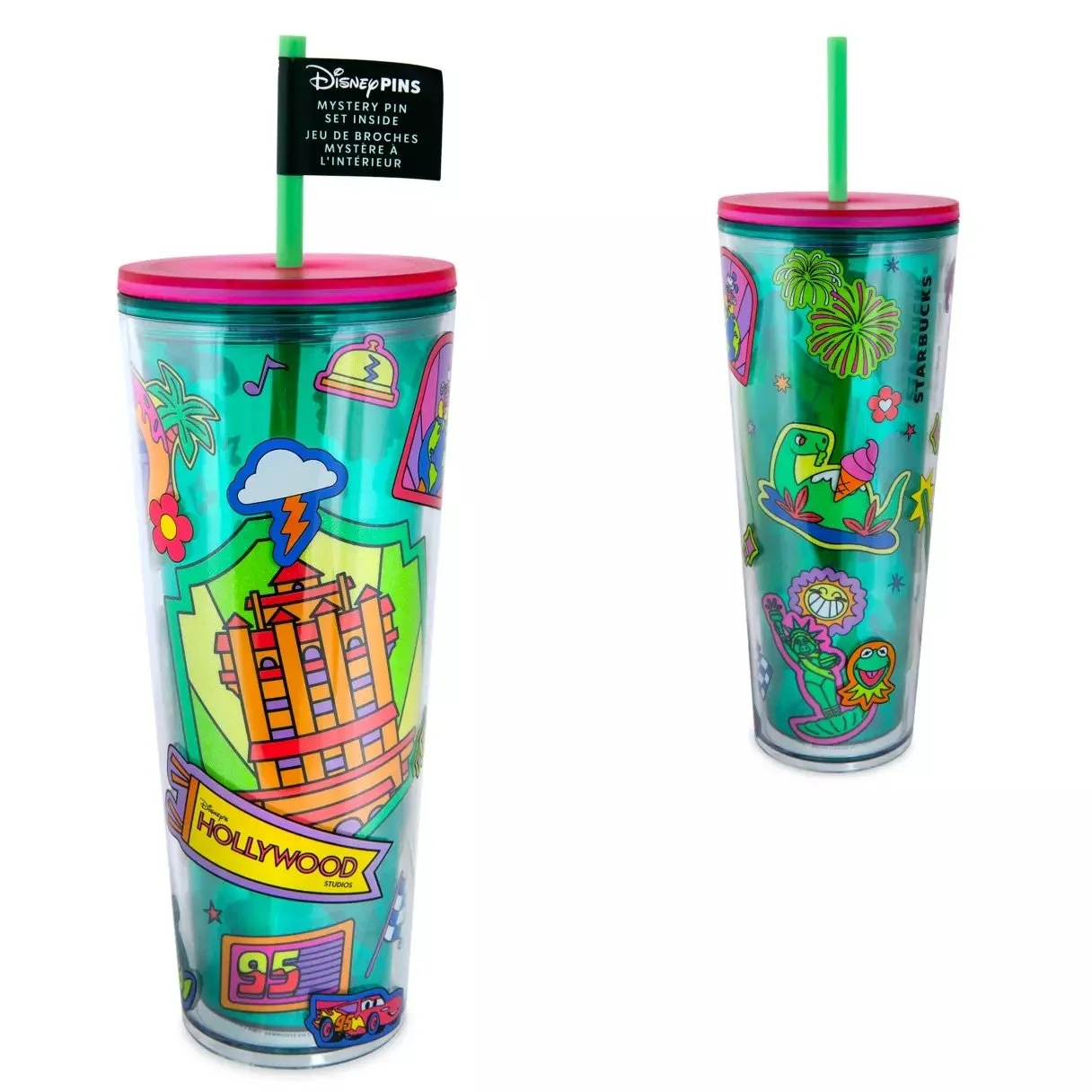 Disney Parks Starbucks Tumbler with Mystery Pin Collection on